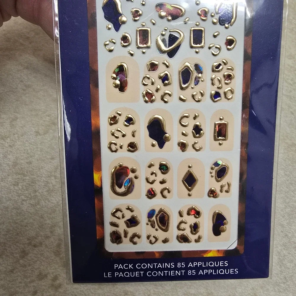 Color Street Color Play Nail Art Applique Tortoise Gold‎ Jewel 85 Count New